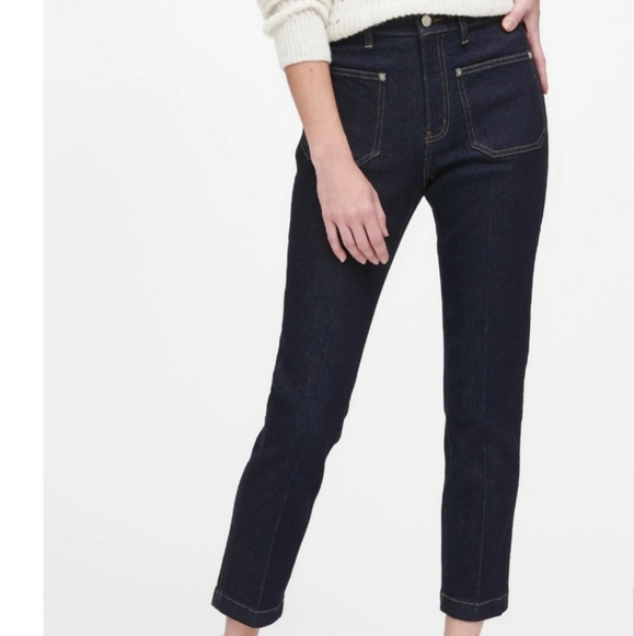 Banana Republic High Rise Denim Straight Leg, 16 - Picture 1 of 8